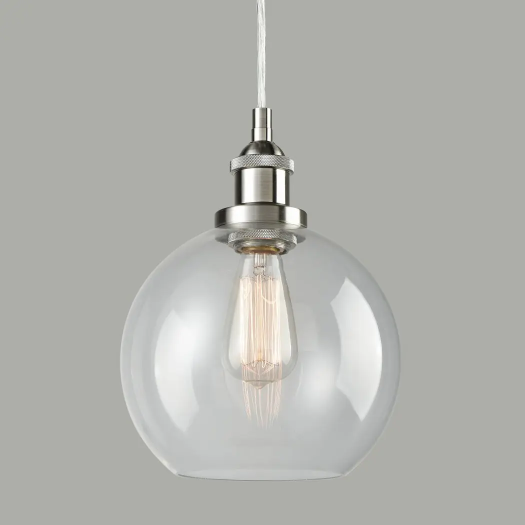 Buy Lighting Vintage Clear Glass Globe Pendant Brushed