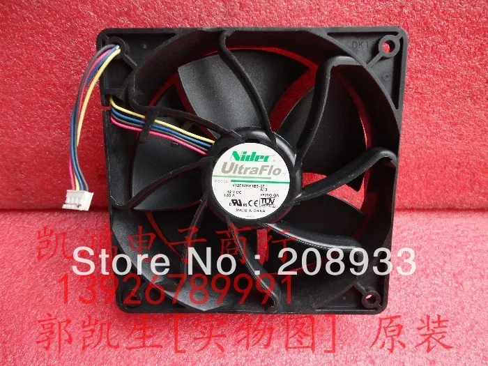 

For NIDEC V12E12BS1B5-07 12V 1.85A 12CM 12038 four-wire double ball bearing fan ++cooling fan