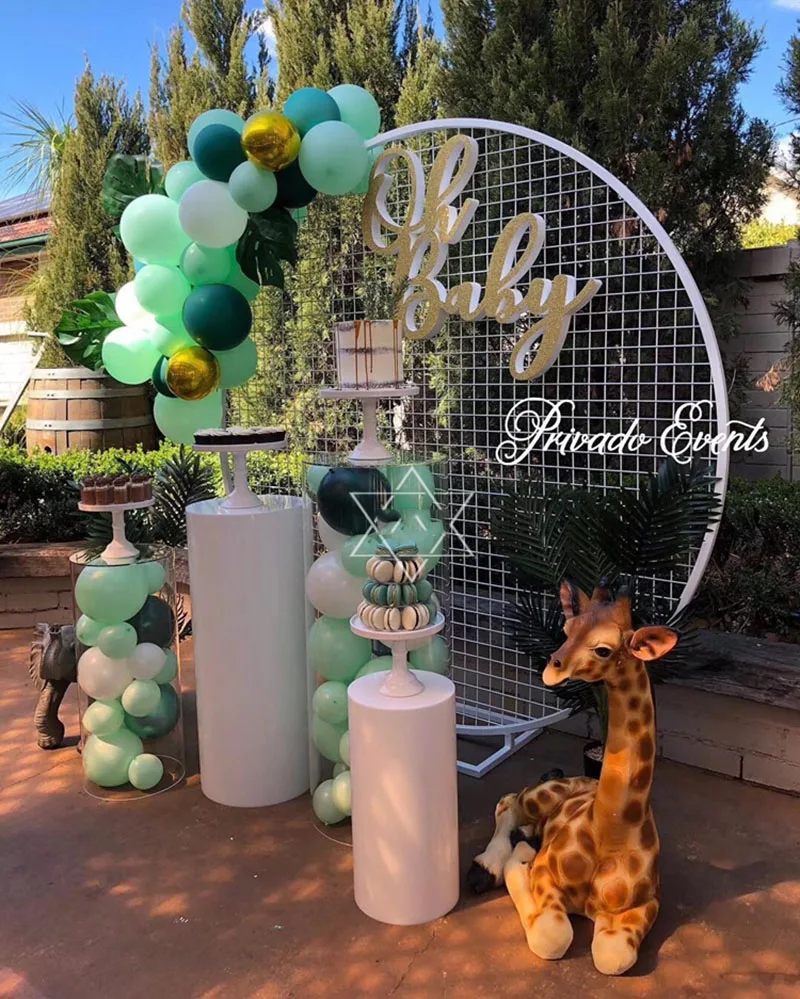 Flone Artificial Wedding Round Grid Arch Wedding Background Grid Screen Mori Series Geometry S Shape Wrought Iron Grid Road Lead (14)