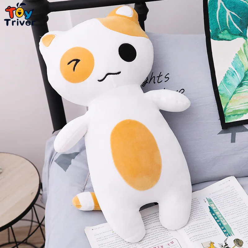 Kawaii Neko Atsume кошка кошечка плюшевая игрушка длинная подушка мягкая кукла малыши