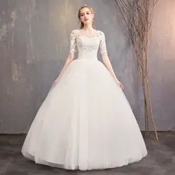 Robe De Mariee вышитое кремовое свадебное платье очаровательный со шнуровкой элегантное бальное платье вечерние свадебные платья Vestidos De Novia 2019