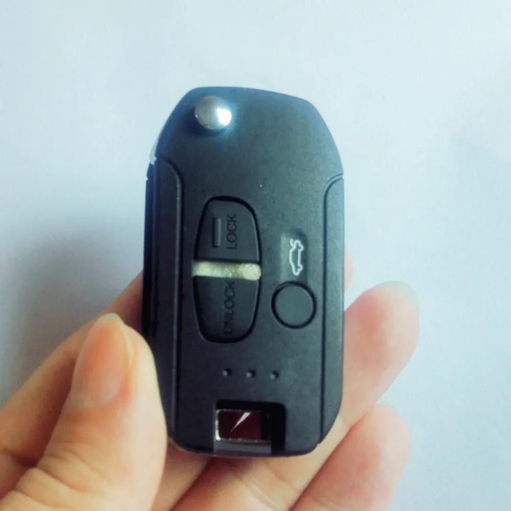 

Right Blade Key Shell With Logo For Mitsubishi Lancer EVO Colt Outlander Mirage 3 Button Remote Flip Folding Fob Car Cover Case
