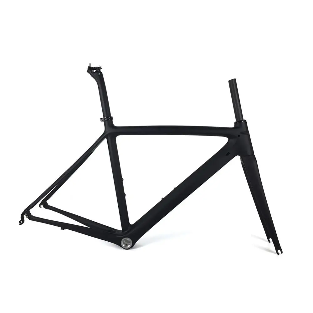 Spcycle T1000 полный углеродный шоссейный велосипед рама 700C дорожный руль для велосипеда, углеродный BSA 68 мм OEM гоночный велосипед Рамка комплект 50/53/55 см - Цвет: Black Matt