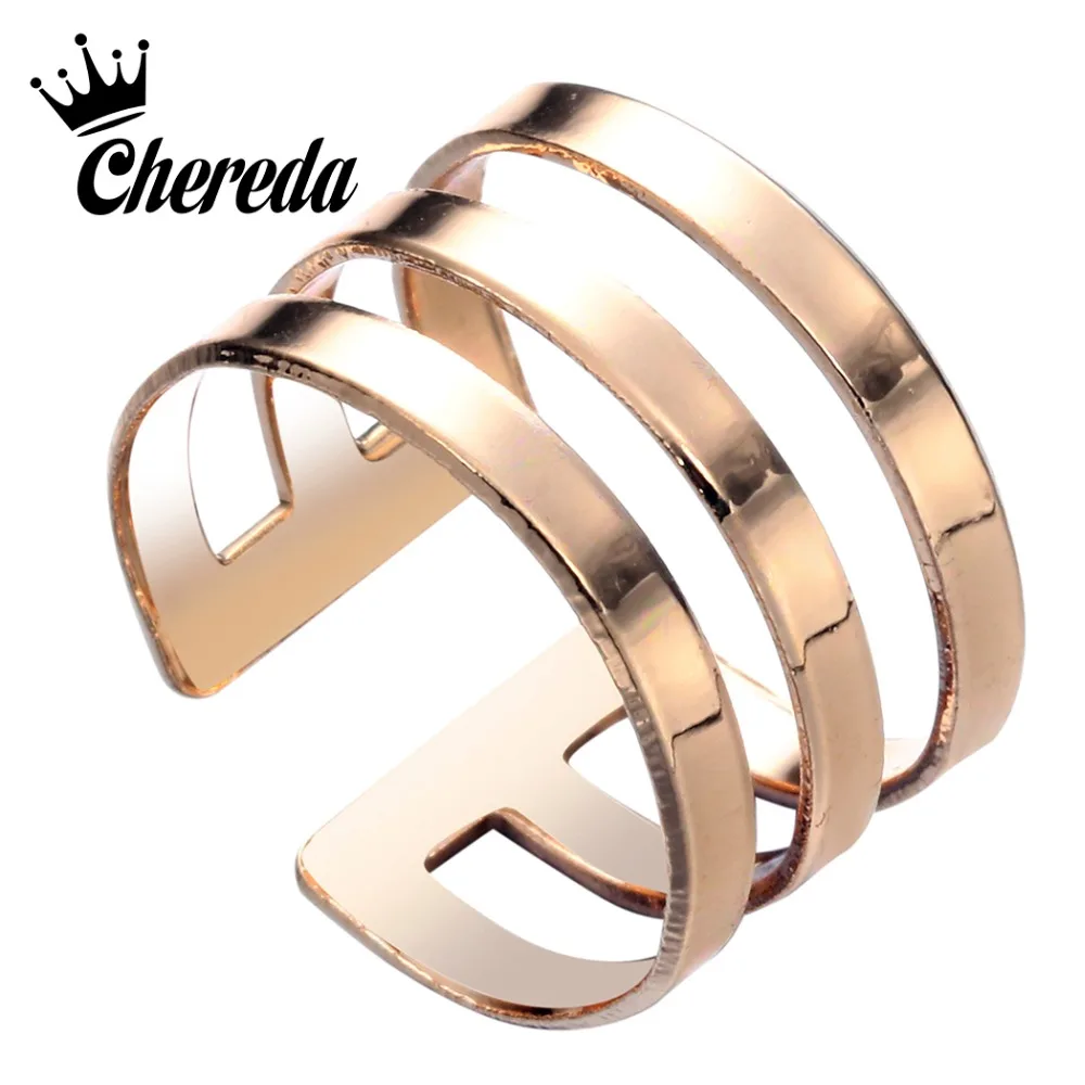 

Chereda Multi Layer Finger Ring for Women Open Adjustable Gold and Silver Statement Party Rings Wedding Engagement Jewelry