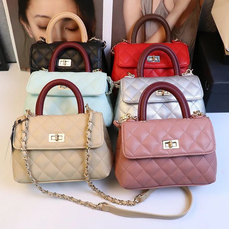 

2018 crossbody bags for women leather handbags luxury handbags women bags designer chain diamond lattice shoulder bag sac a main