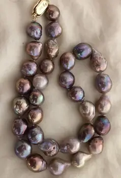 

gorgeous 12-13mm south sea baroque multicolor pearl necklace 18"925s KKK