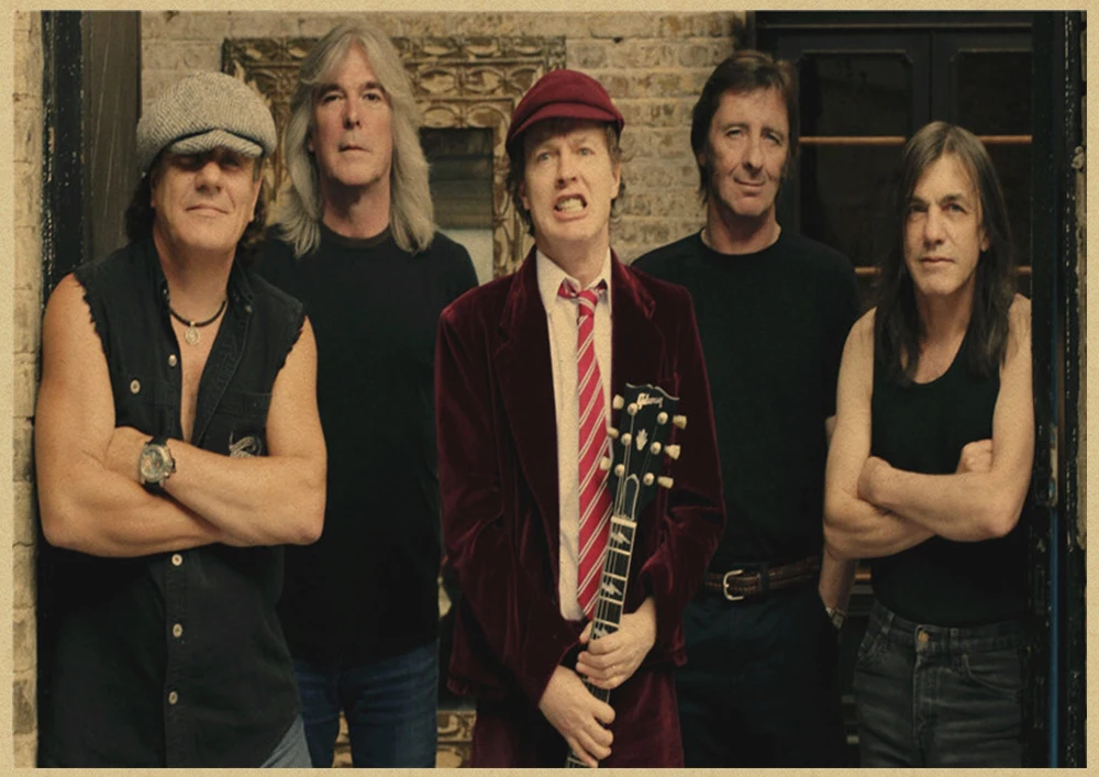 Рок-Группа ACDC Malcolm Angus крафт-бумага винтажный настенный плакат стикер