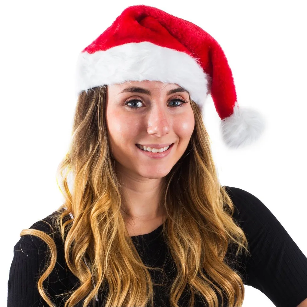 

FANLUS Adult and kids Unisex Xmas Red Cap Hat for Christmas Party
