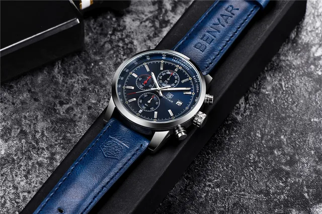 2018 BENYAR Watches Men Luxury Brand Quartz Watch Fashion Chronograph Watch Reloj Hombre Sport Clock Male hour relogio Masculino -