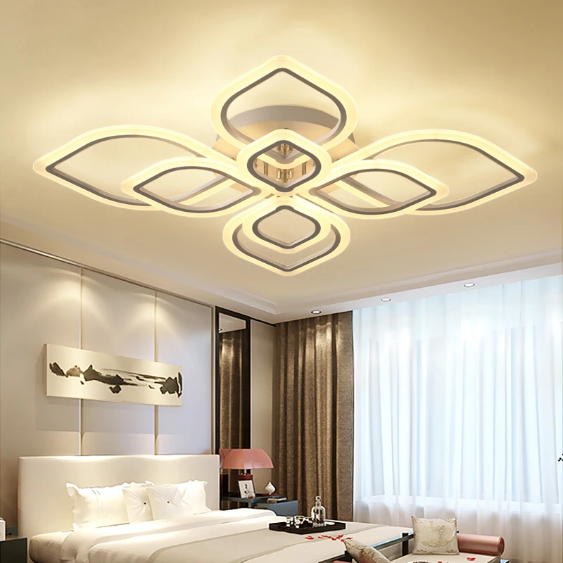 

VEIHAO Modern acrylic LED ceiling chandelier overlap frame large luxury chandelier living room bedroom study kitchen gloss avize