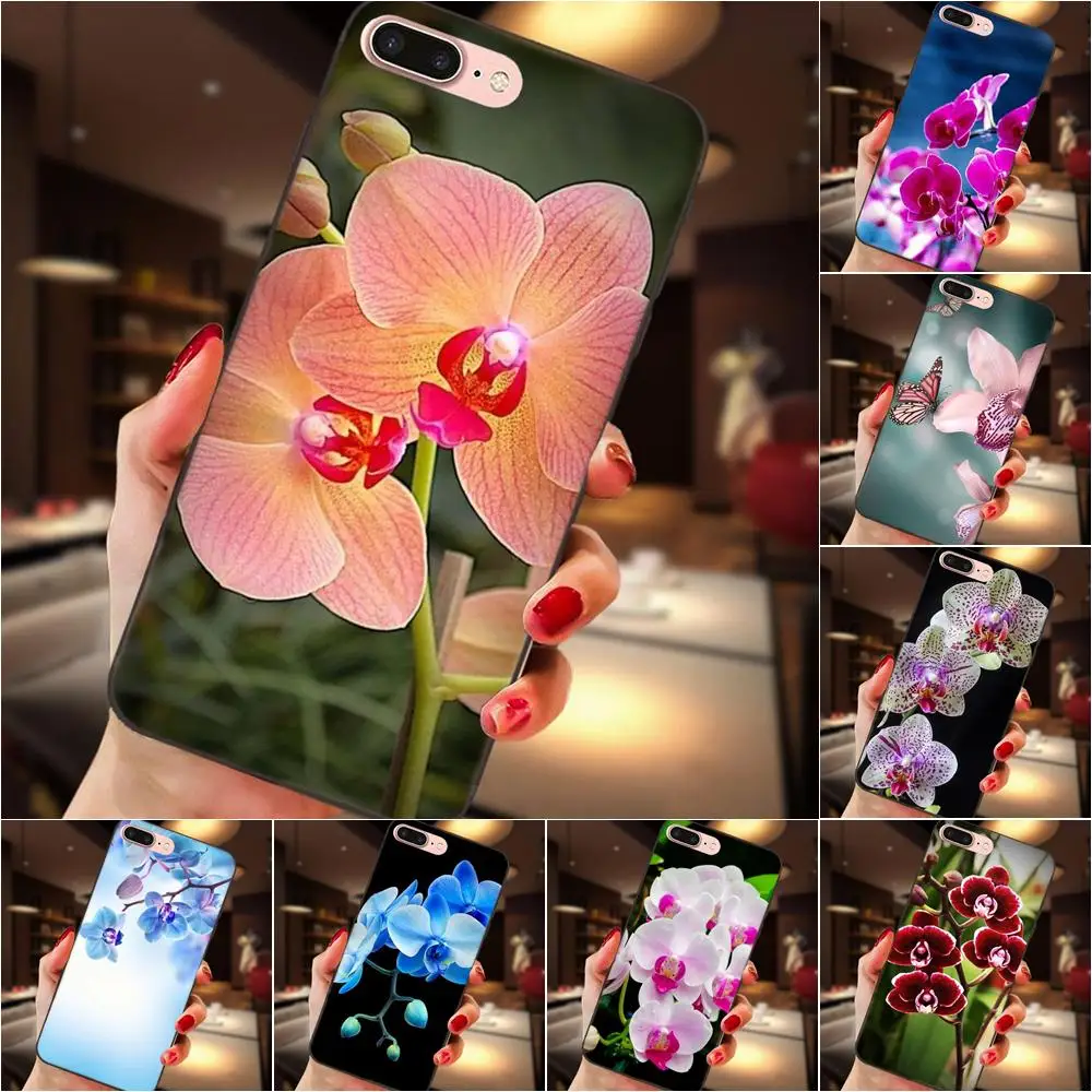 

For Huawei Honor 5A 6A 6C 7A 7C 7X 8A 8C 8X 9 10 P8 P9 P10 P20 P30 Mini Lite Plus Tpu Phone Case Orchid Flower