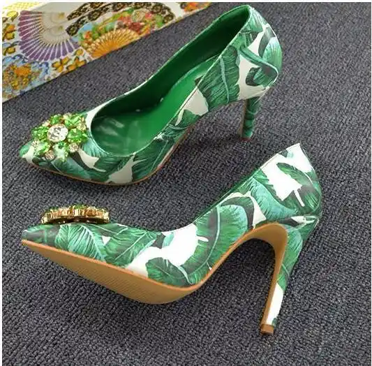 green designer shoes