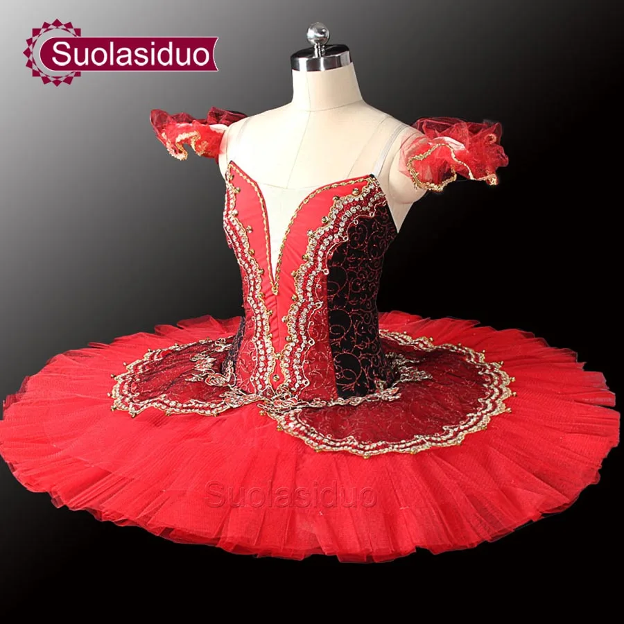 10pcs Red Paquita Classical Professional Ballet Tutus Royal
