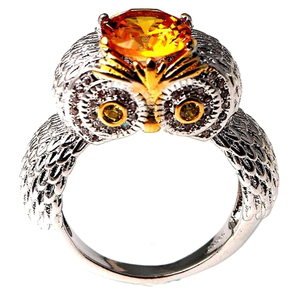 Fashion Men Rings Finger Ring For Men Owl Pattern Zircon Rings Party