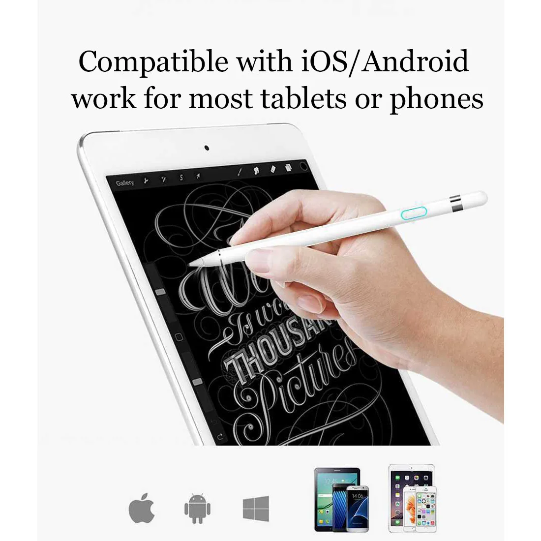 

Active Stylus for iPhone IPad Pro 9.7 10.5 11 Tablet Touch Pen for Samsung Lenovo Huawei Capacitive Screen Stylus for Drawing