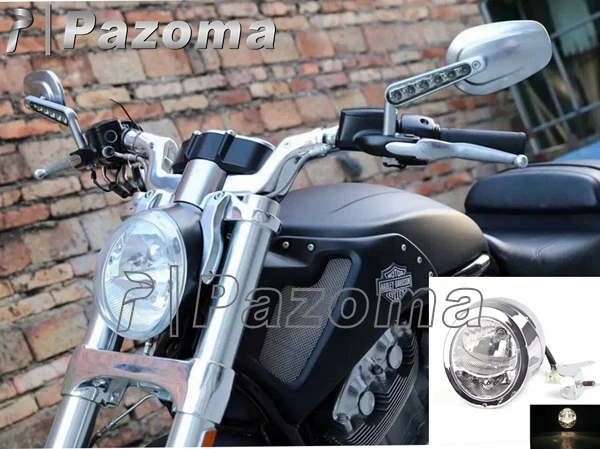 Pazoma Universal Chrome Motor  Lensa Depan  Lampu  Depan  