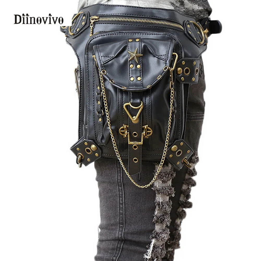 DIINOVIVO Gothic Women Messenger Handbag Vintage Steampunk Bag Fashion