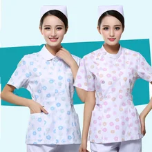 Костюм работника прачечной раздельный костюм с коротким рукавом Yuesao Услуги медсестры одеваются женский стоматолог оральный хлопок корейская форма кисти рук пальто