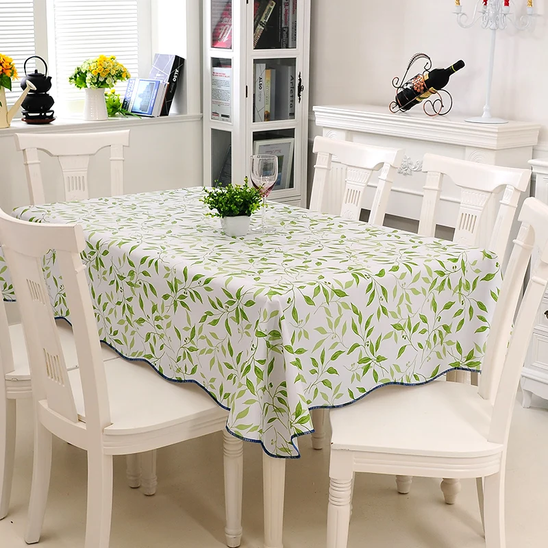 Simple Green Style 106*152cm 152*152cm PVC Table Cloth Wedding Party