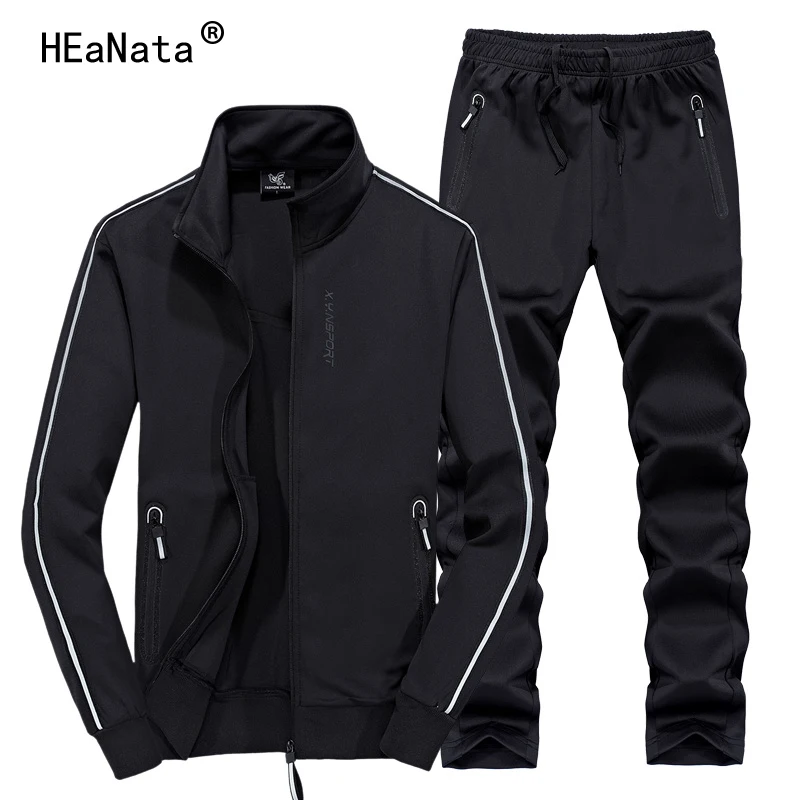 

Men Sets Fashion Autumn Spring Sporting Suit Sweatshirt +Sweatpants Mens Clothing 2 Pieces Sets Tracksuit Plus Size