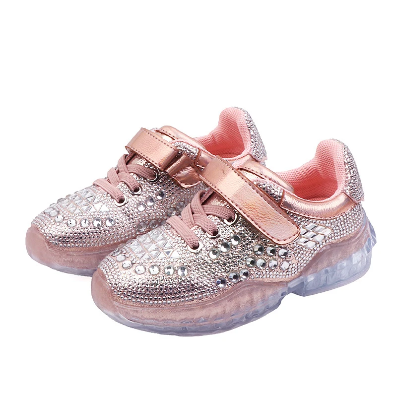 

Spring Summer girls sneakers boys skate shoes kids casual shoes children shoes faux crystal bling pvc sole 3 to 13 yrs