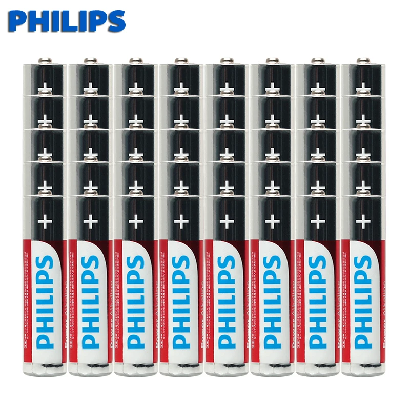Philips 40 шт Высокая емкость 1 5 v сухие щелочные батарейки сильная Взрывозащищенная