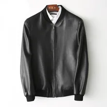 YOLANFAIRY, натуральная кожа, пальто для мужчин, настоящая овчина, кожа, бейсбольная куртка, весна, осень, размера плюс, уличная одежда, KFS180196-2, MF118