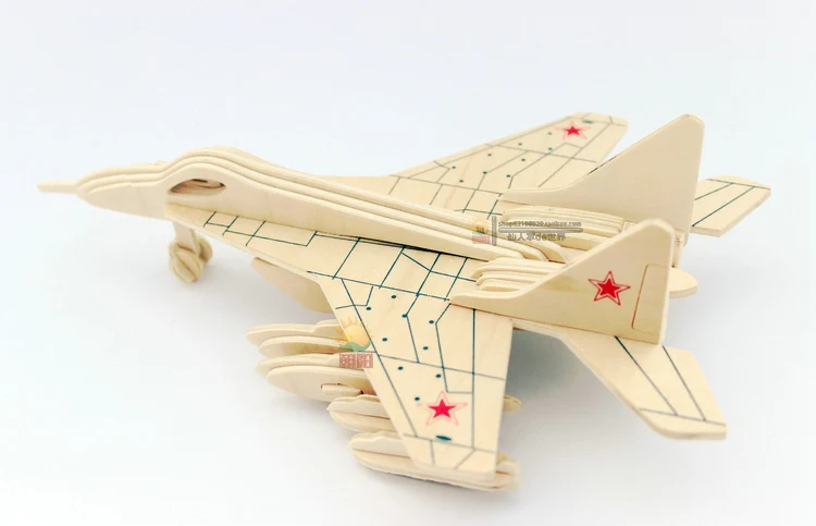 Mig 3D самолет деревянные пазлы ручной работы деревянный дети пазл детские
