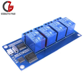 

DC 5V 4 Channel Relay Module Relay Control Panel with Indicator 4 Way Relay Output Micro USB Interface