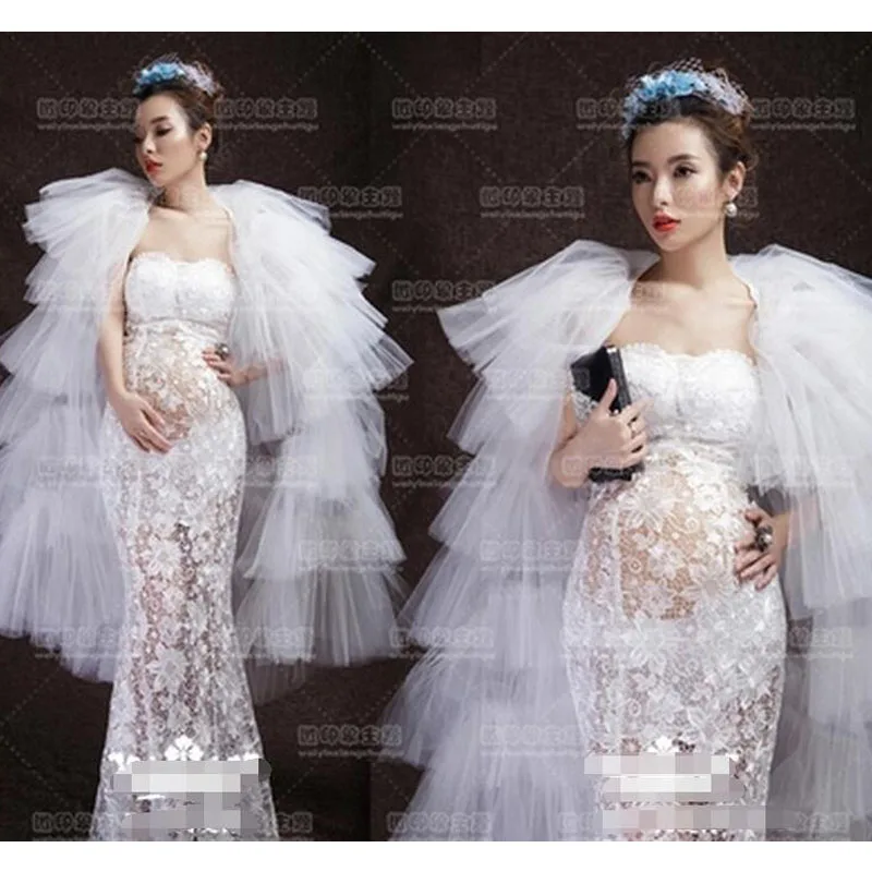 

2016 New Maternity lace dress photo Shoot Lace Dress Pregnant Photography Props Fancy Pregnancy Perspective lace dress JLk-1317