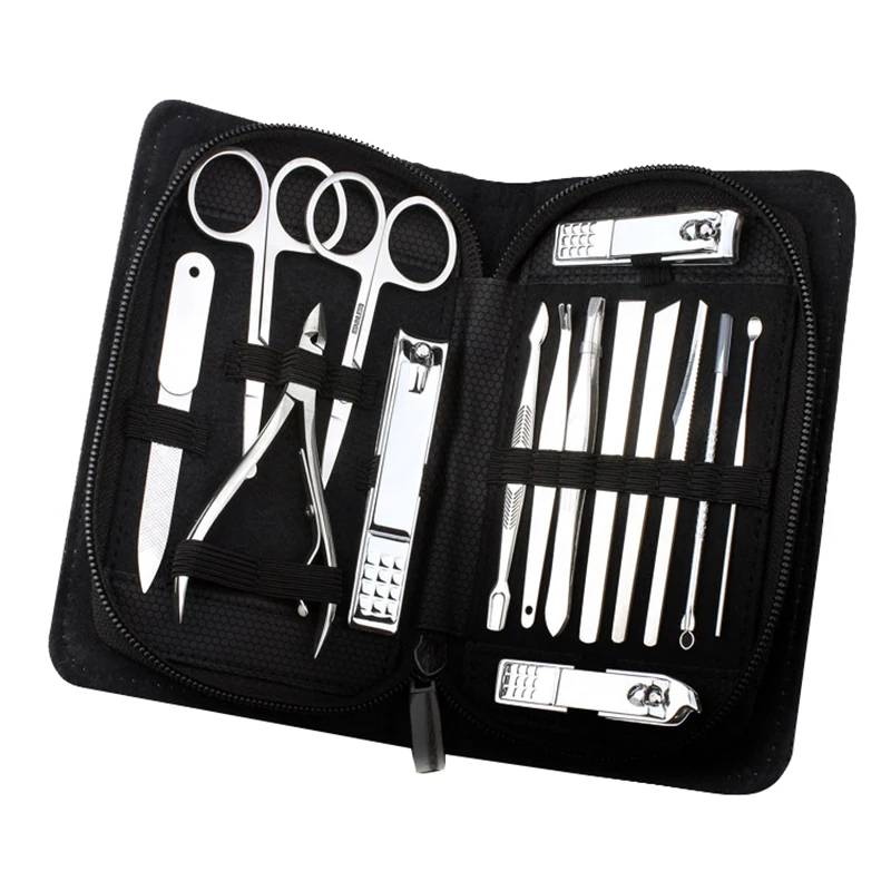 

15 in 1 Manicure set Professional nail clipper Finger Plier Nails art Beauty tools scissors knife Best gift