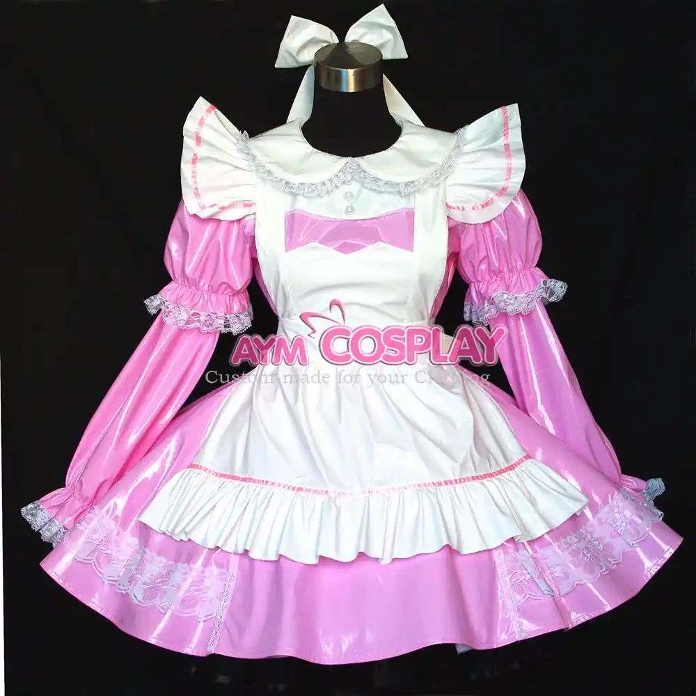 Soubrette Pvc Robe Rose Verrouillable Uniforme Sur Mesure G507 Aliexpress
