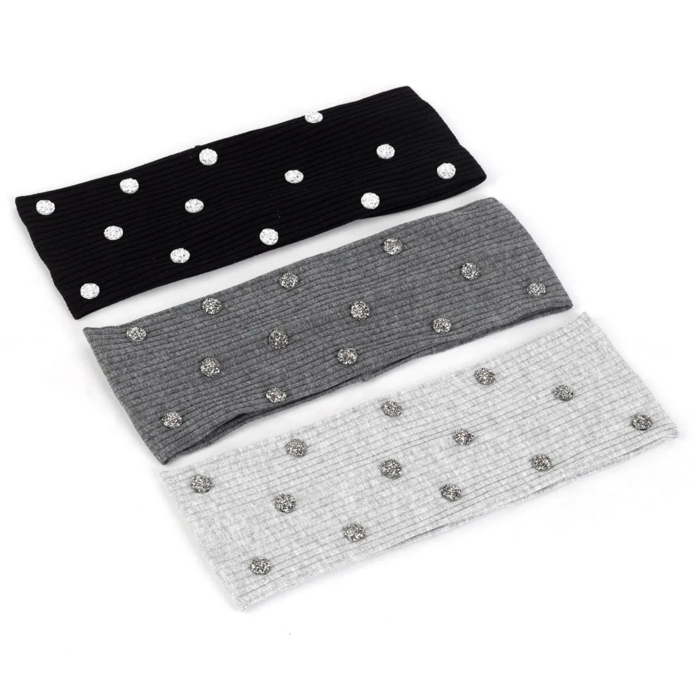 

2019 New Summer Casual Handmade Bead Women Ribbed Headbands Thin Stretch Head wrap Hair Bands Accessories For Girls Ladies Gifts
