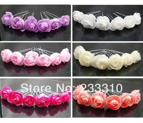 60X Small Rose Flower Hair Pins Wedding Bridal Flowers Accessory Bridesmaids | Украшения и аксессуары