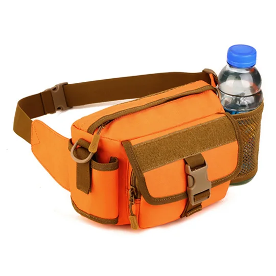 Два ремешка, водонепроницаемая Мужская поясная сумка, нейлоновая поясная сумка, мужская сумка для путешествий на открытом воздухе, спортивная сумка на плечо, сумка на плечо, сумка на пояс - Цвет: Orange
