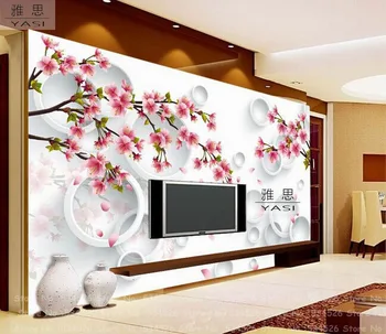 

Spring Peach blossom 3d wallpaper fresco papel de parede flores tapete infantil wallpaper background homedecoration wallcovering