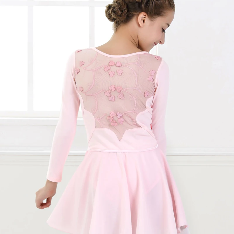 girls ballet dress Kids long sleeve leotard lace back cotton ballet leotard chiffon dance skirt leotards for girls girls ballet dress Kids long sleeve leotard lace back cotton ballet leotard chiffon dance skirt leotards for girls