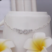 Wholesale Free Shipping silver plated Anklets,silver plated Fashion Jewelry Eye-shaped insets Anklets SMTA004