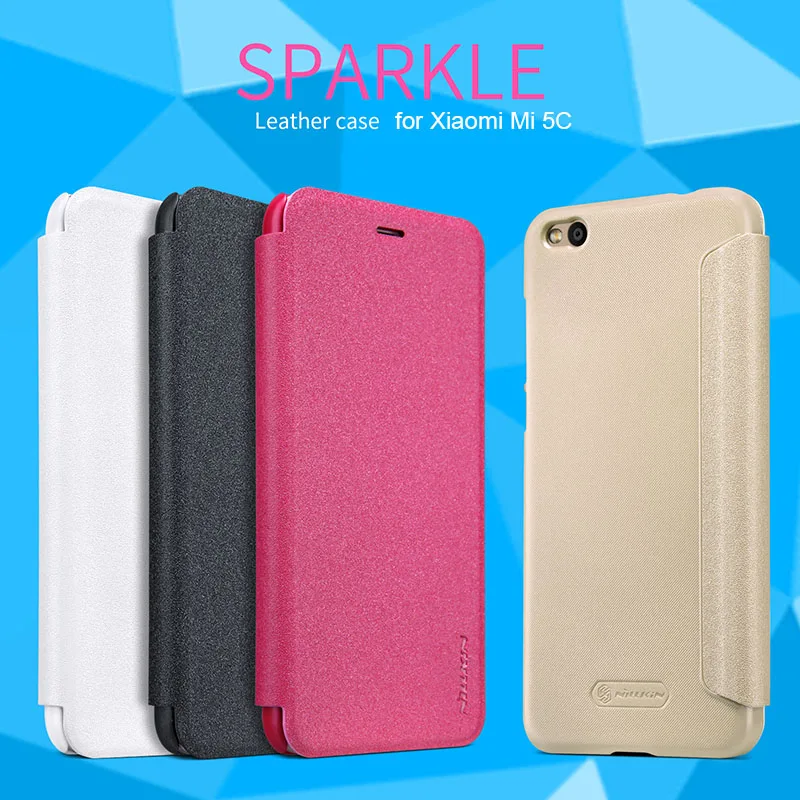 Для Xiaomi mi 5C 5 15 &quotNILLKIN Sparkle Флип кожаный с умным окном для просмотра задняя крышка