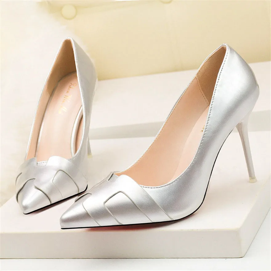 

8 Colors Thin Heel Women Shoes New Arrival Fashion Patent Leather High Heels Shoes Pointed Sexy Party Shoes Office Shallow Woman