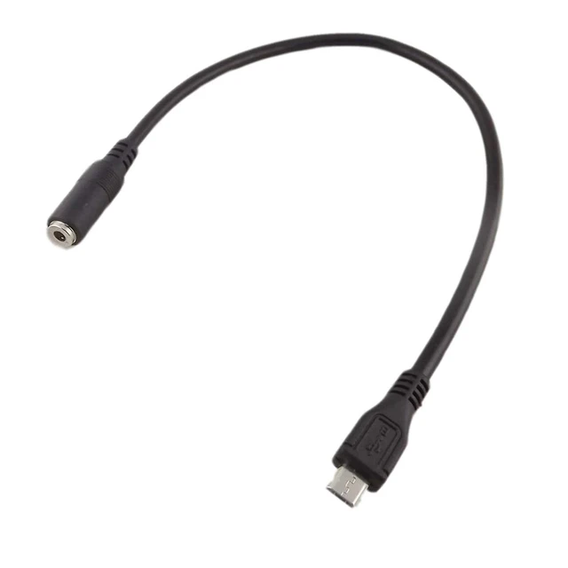 Câble Adaptateur Écouteurs Jack 3.5 Femelle À Micro USB 90 Degrés Mâle