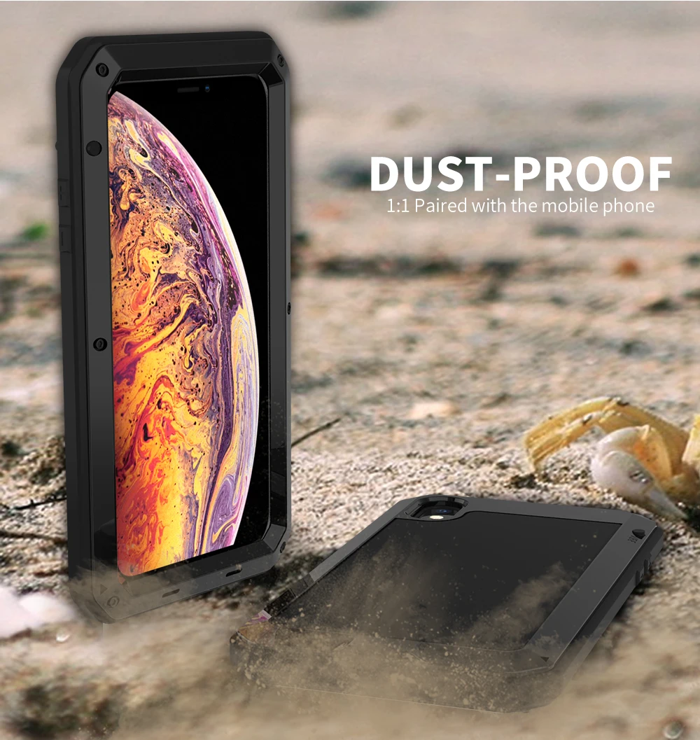  Armor Rugged Heavy Duty Protection Case For iPhone X XR XS Max Skin Protect Cover Metal+Silicone Po