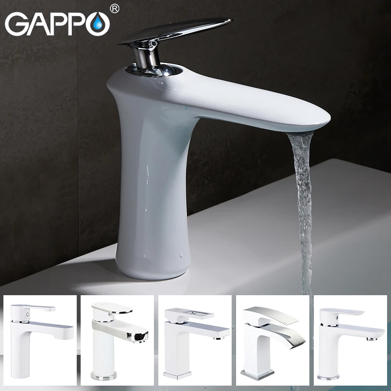 GAPPO Basin Faucets white waterfall bath water taps brass basin sink faucet mixers deck mounted bathroom faucet mixers