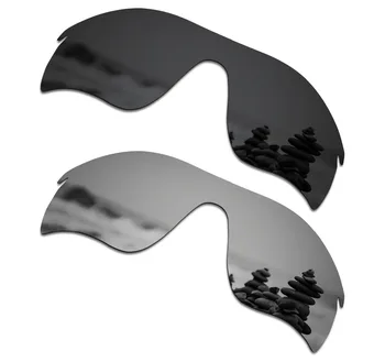 

SmartVLT 2 Pieces Polarized Sunglasses Replacement Lenses for Oakley RadarLock Path Stealth Black and Silver Titanium