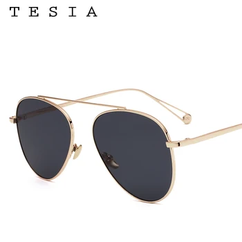 

TESIA New Aviation Sunglasses Women Men Brand Designer Single Beam UV400 Mirrored Glasses Accessories Eyewear T922