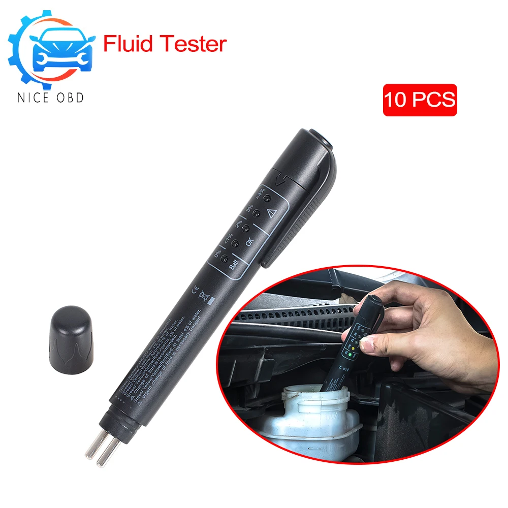

Mini Brake Fluid Tester Pen Automotive Liquid Testing Tool for DOT3/DOT4/DOT5.1 Brake Fluid Tester Green/Yellow/Red LED
