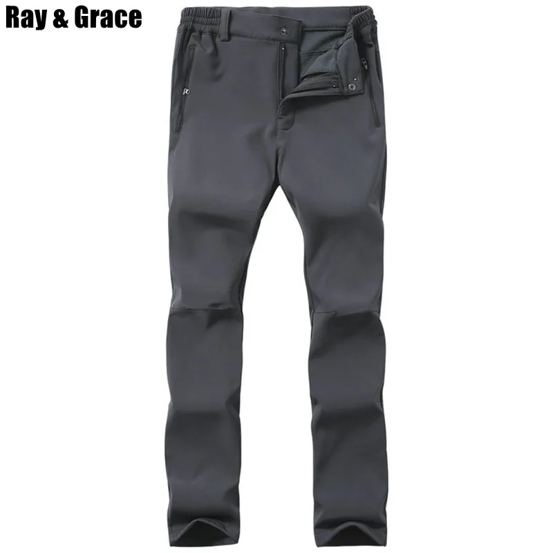 RAY GRACE Women Winter Softshell Pants Hiking Thermal Fleece Waterproof Trousers Men Outdoor Mountain Climbing Trekking | Спорт и