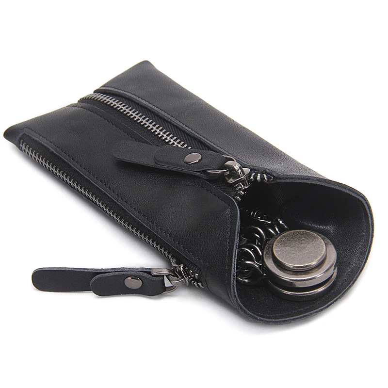 Men's Cool Black Leather Key Wallet