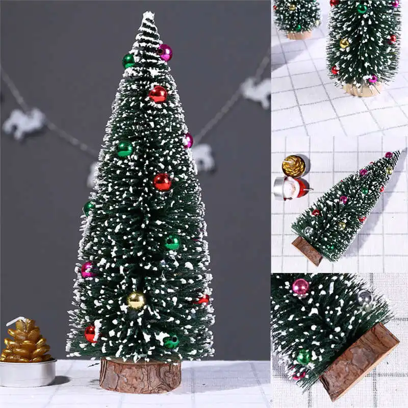 30 см/25 см/20 см/15 см Рождественская елка мини сосна с деревянной основой DIY ремесла домашний декор стола#2n15