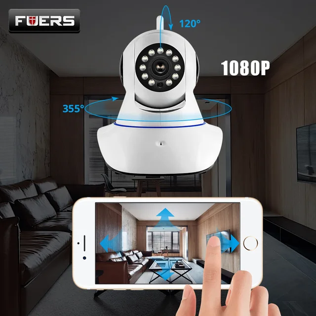 FUERS Full HD 1080 P, 2 шт., 4 шт., ip-камера, 2МП, WiFi, камера для домашней безопасности, запись, детский монитор, ночное видение, камера видеонаблюдения, CCTV